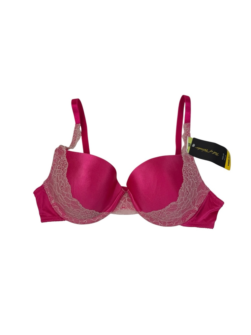 VTG Wonderbra Push Up Bra Pink Lace 32B NOS NWT Y2K Full Coverage Hanes